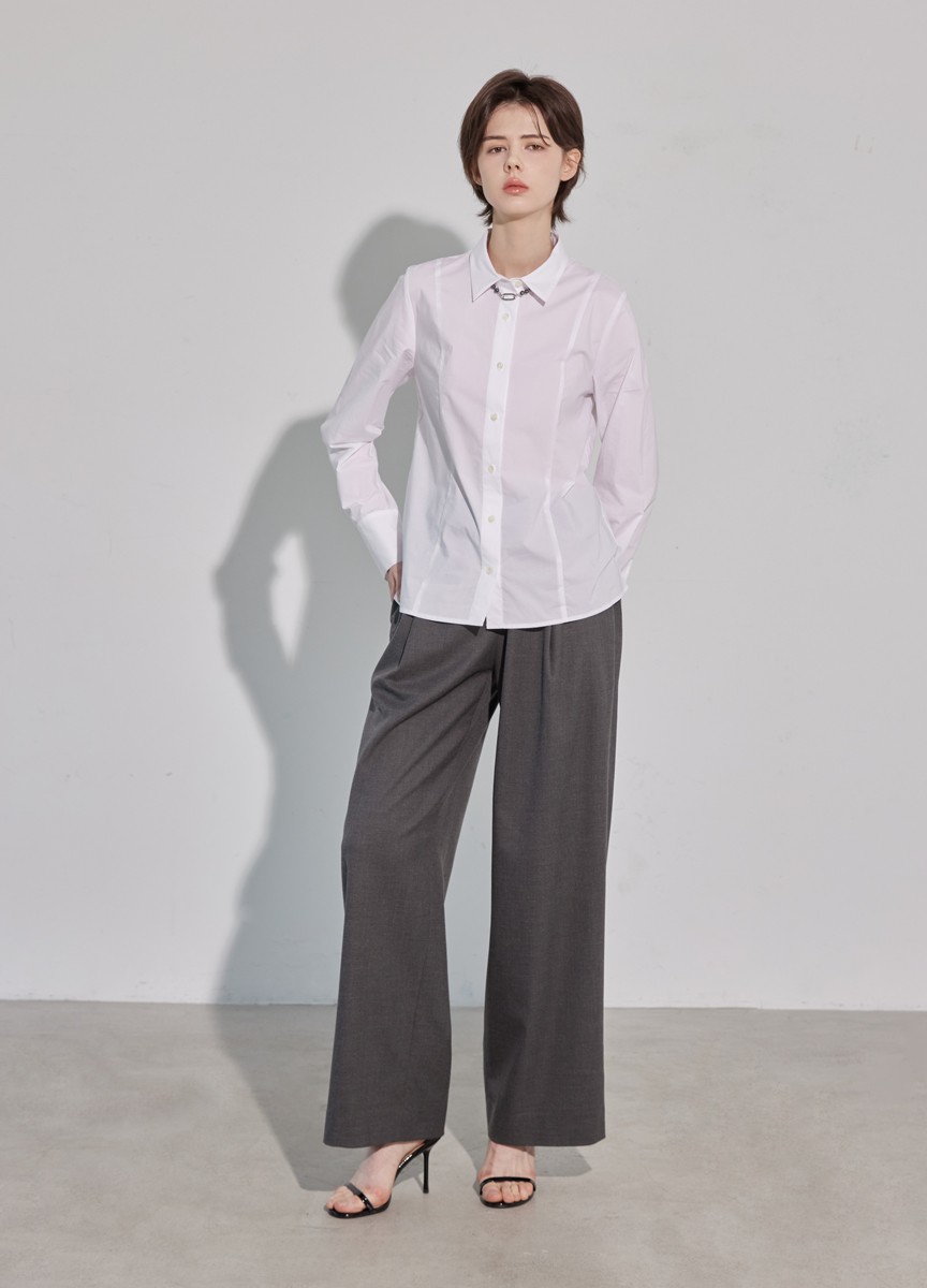 棉質收腰設計襯衫